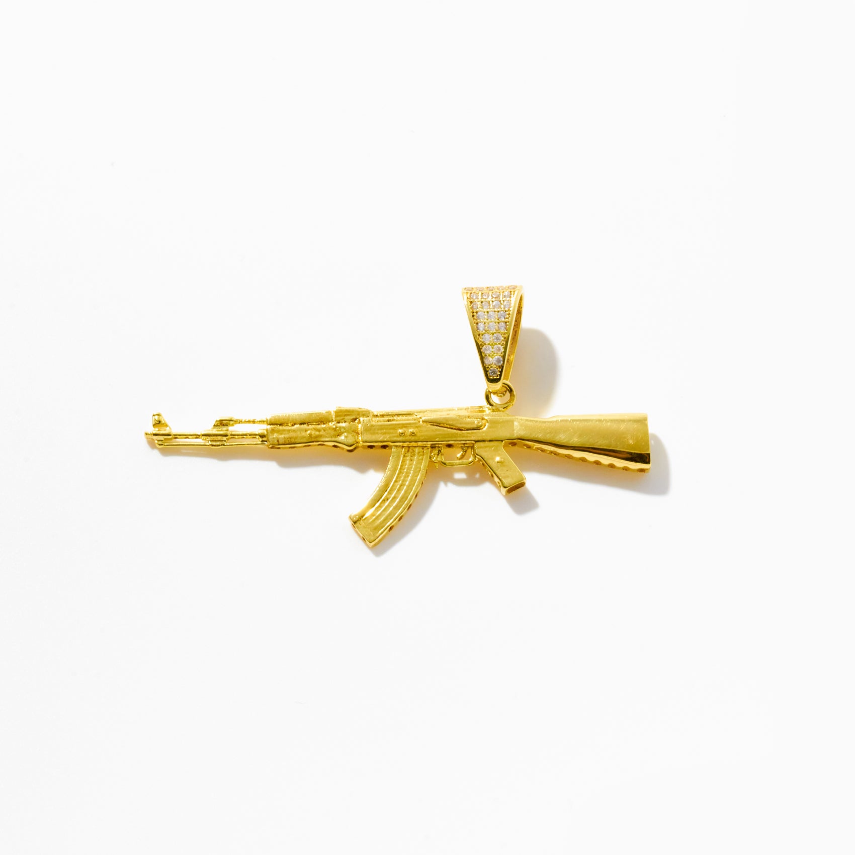 Hip Hop Style Gold Gun Pendant