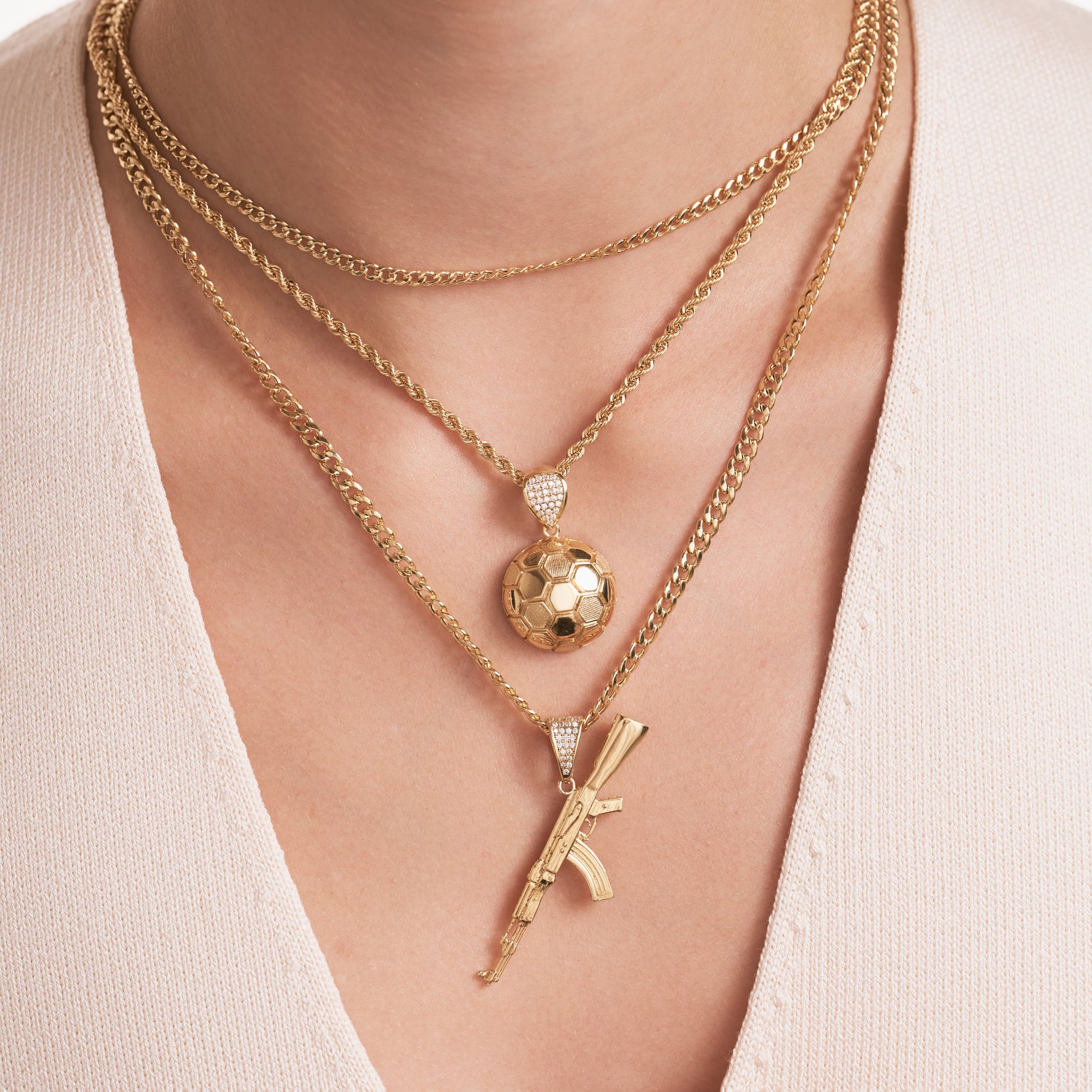 Gold Soccer Ball Pendant