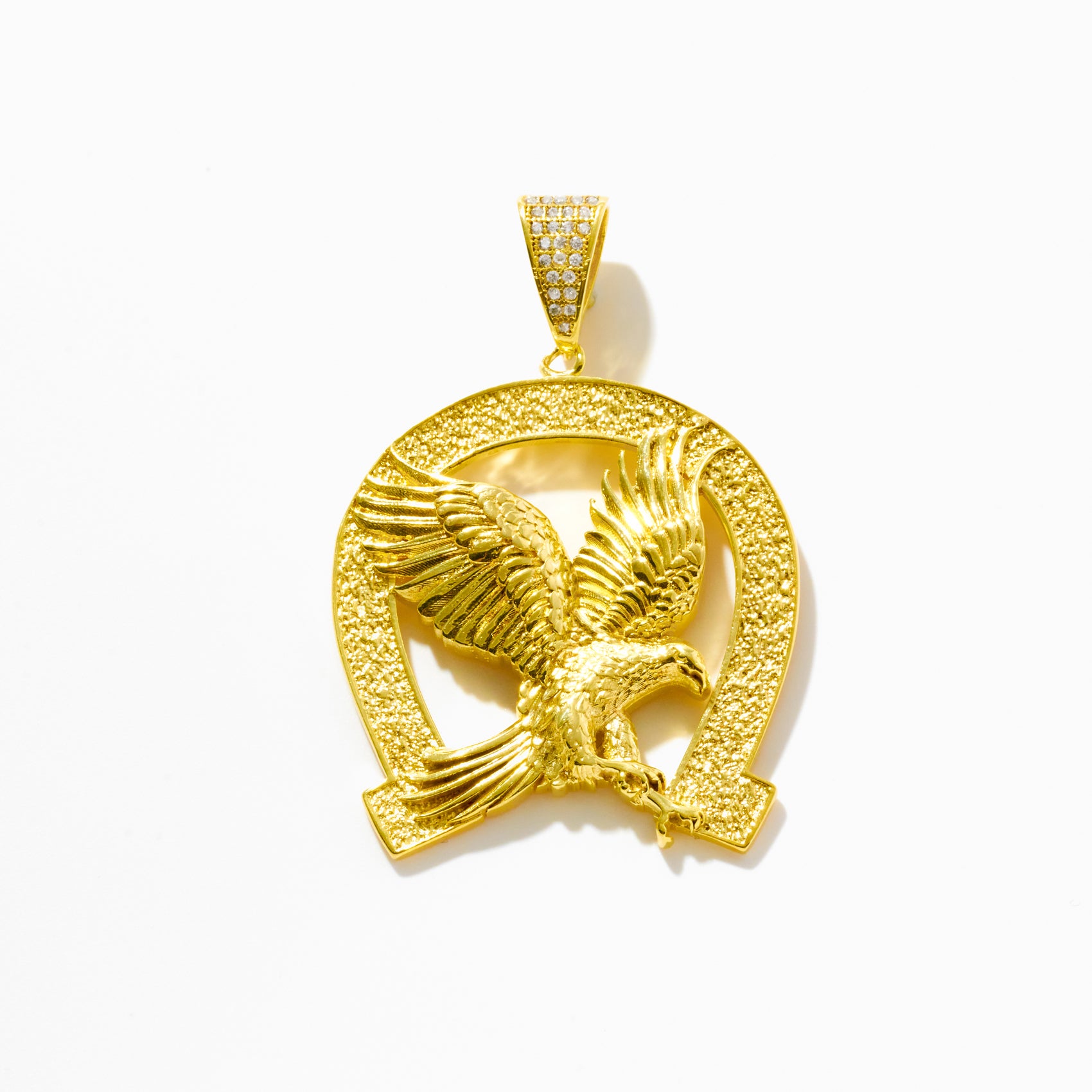 Flying Eagle in Horseshoe Pendant