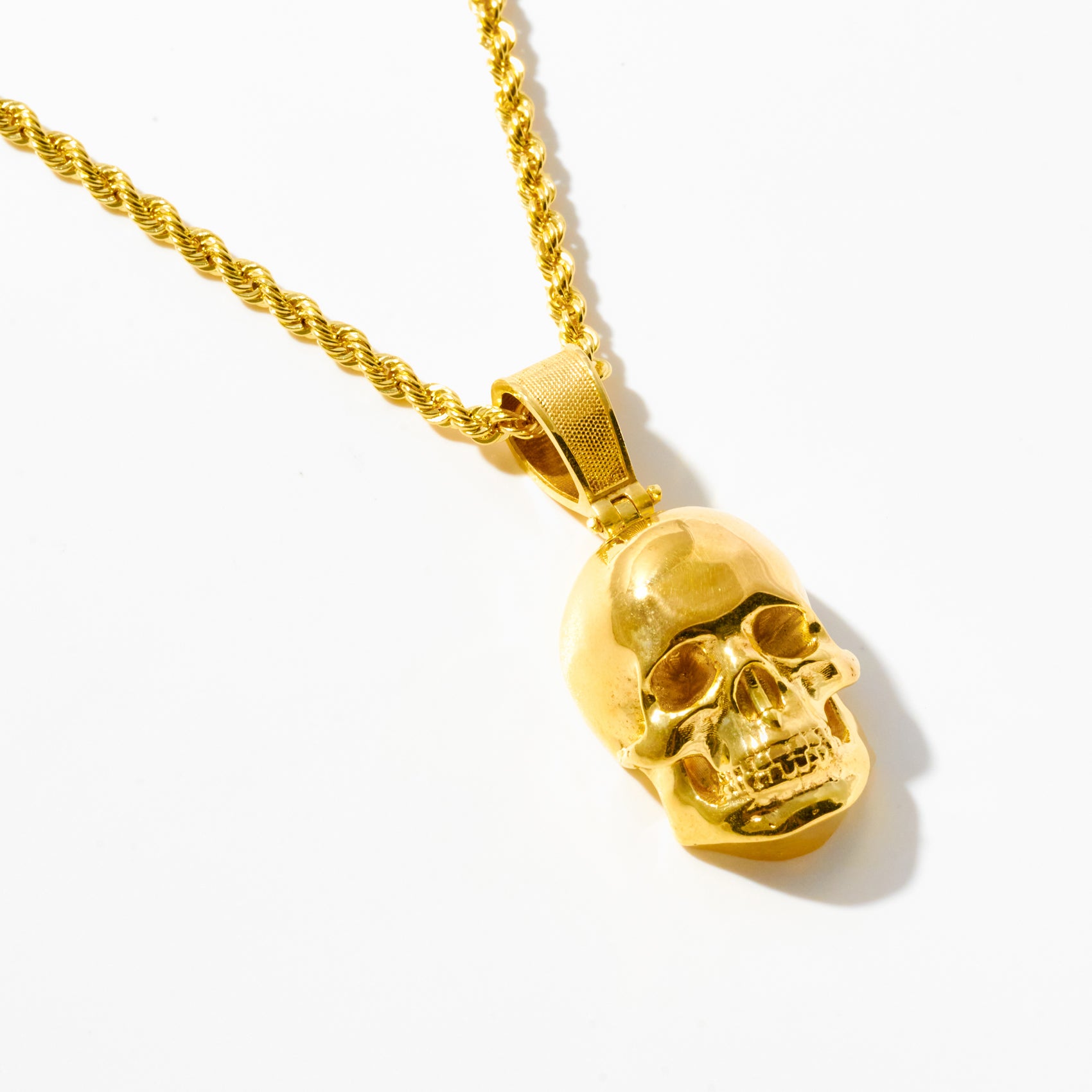 High Polish 3D Gold Skull Pendant