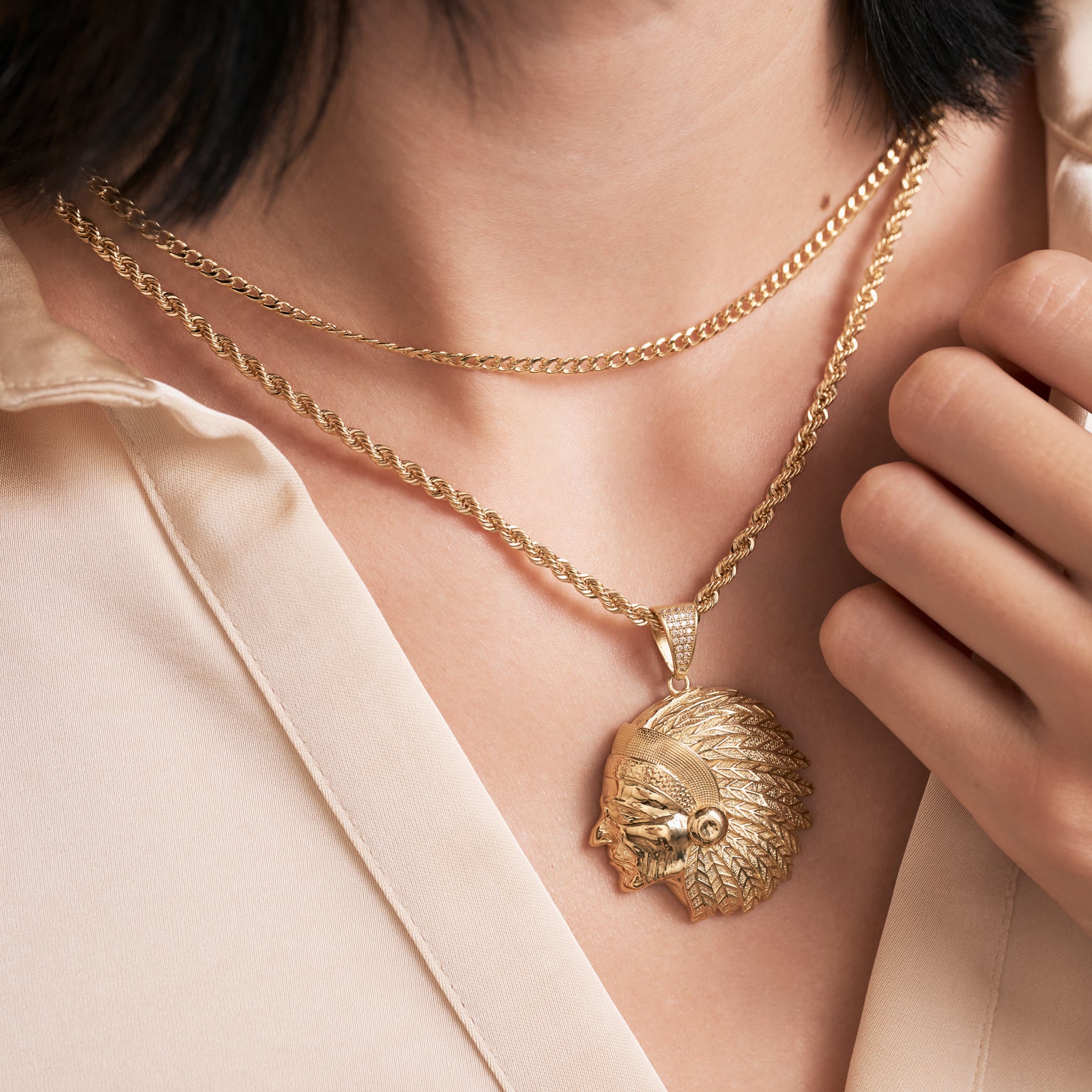 Indian Chief Head Pendant