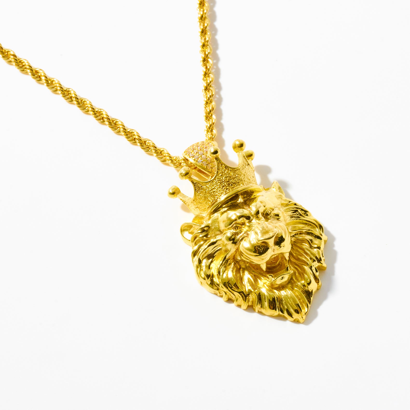 Lion Head Pendant with Crown