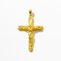 Gold Crucifix Pendant - Ornate Jesus Cross Pendant