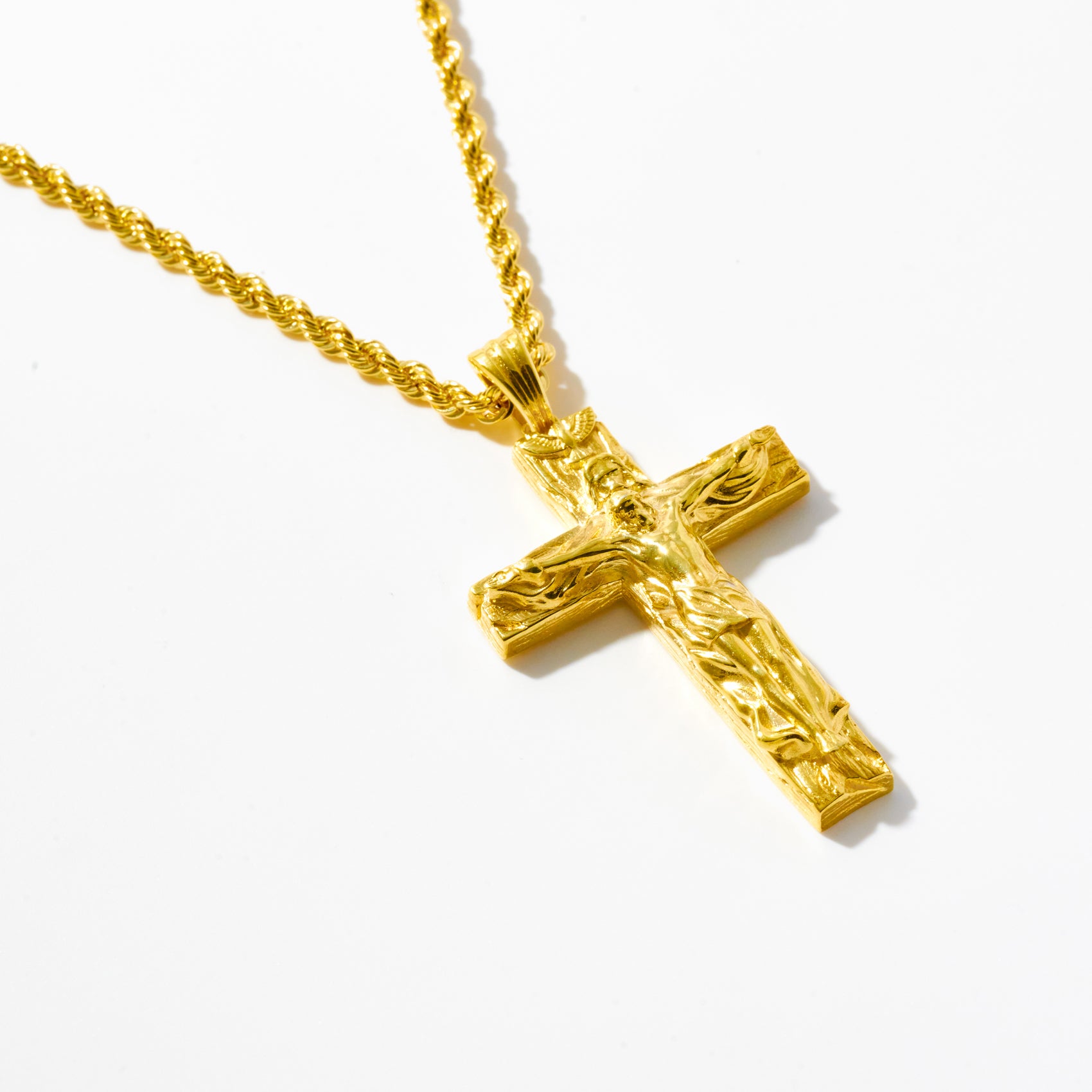 Gold Holy Spirit Crucifix Pendant