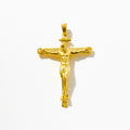 Gold Classic Crucifix Pendant, 3D Sculpted Jesus Cross Pendant
