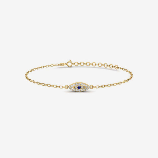 Diamond Pave Evil Eye Bracelet