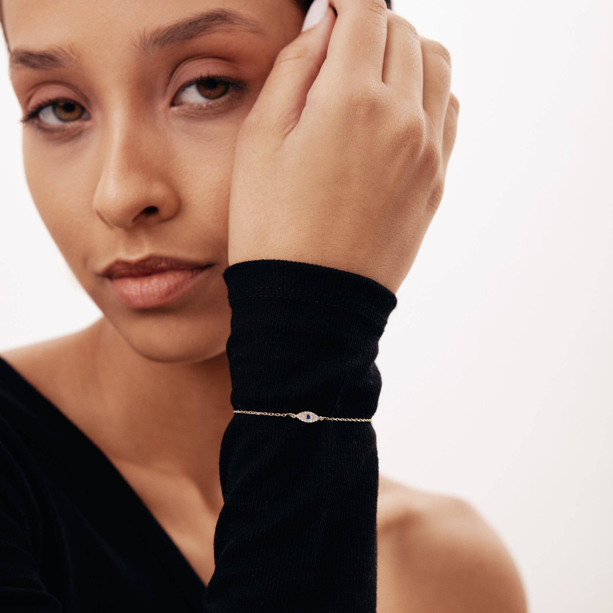 Diamond Pave Evil Eye Bracelet