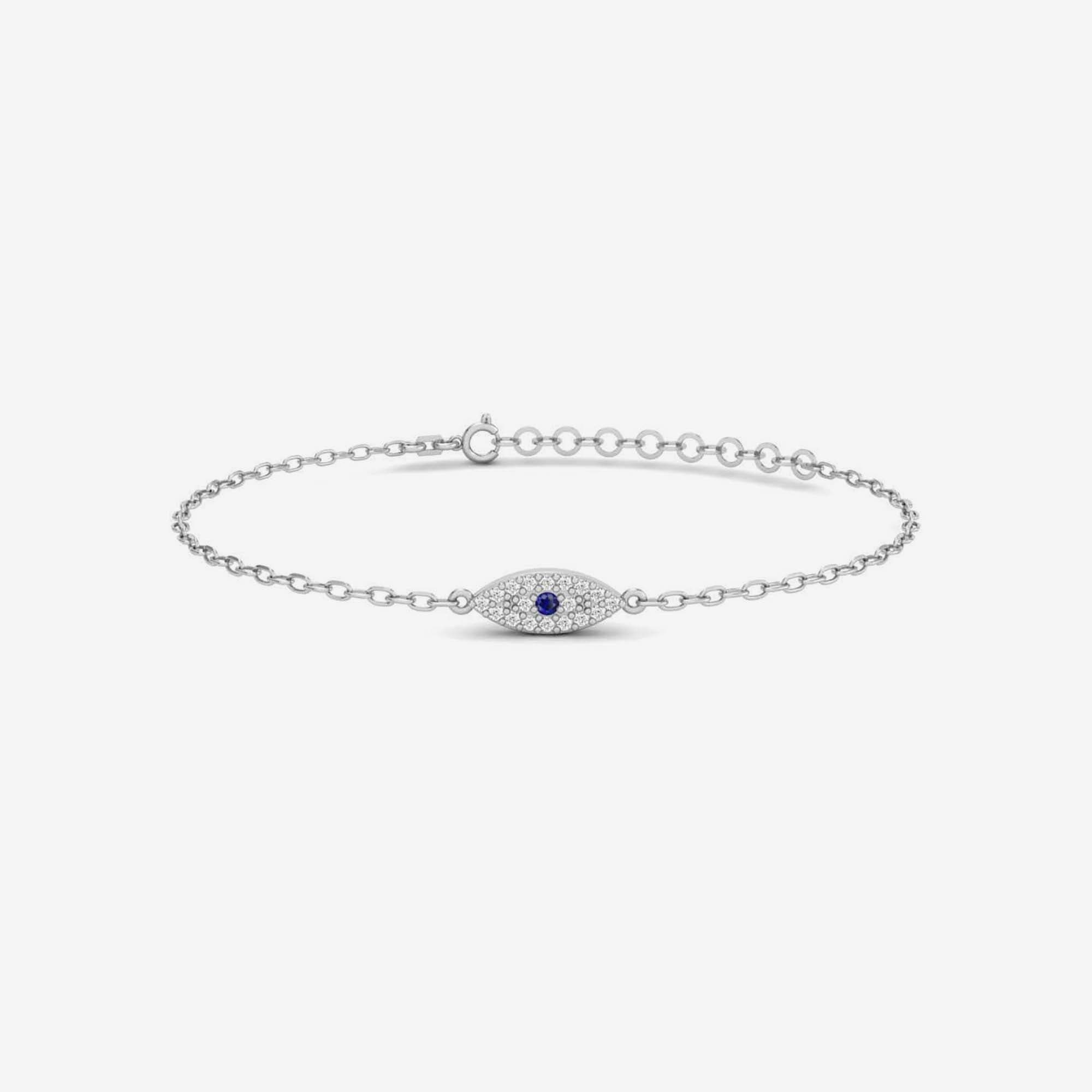 Diamond Pave Evil Eye Bracelet