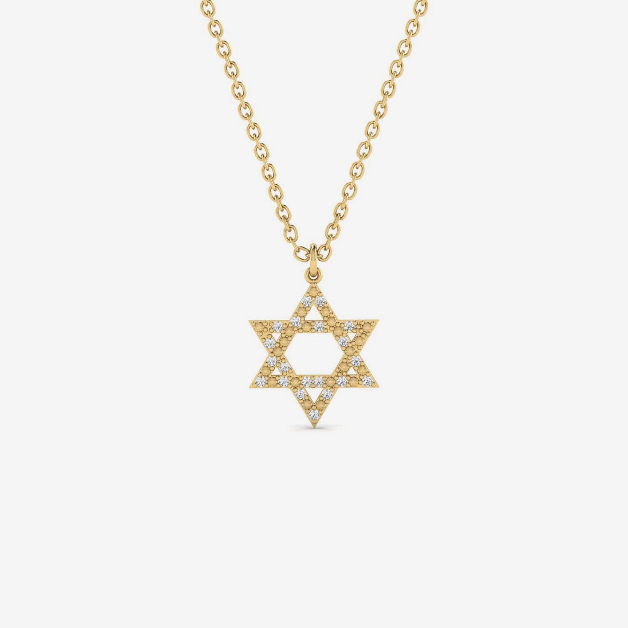 Diamond Star of David Pendant Necklace