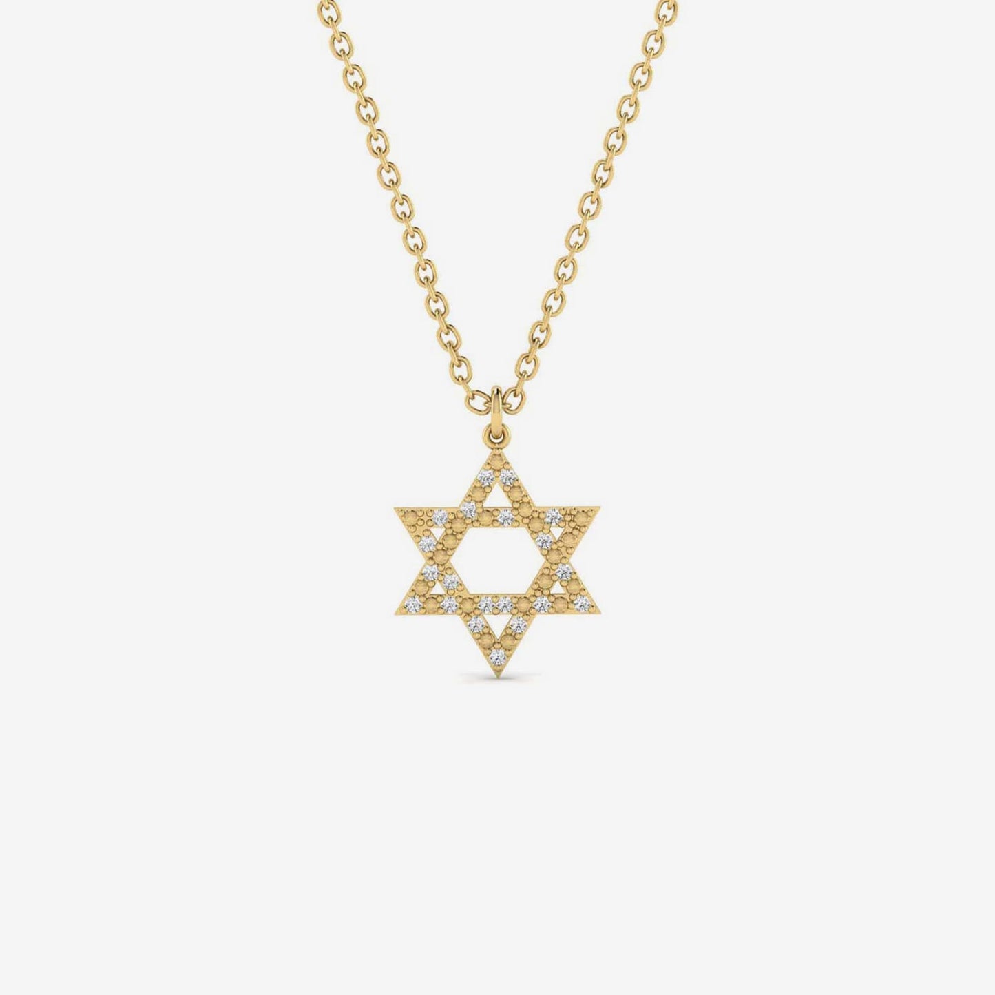 Diamond Star of David Pendant Necklace in 14K Solid Gold