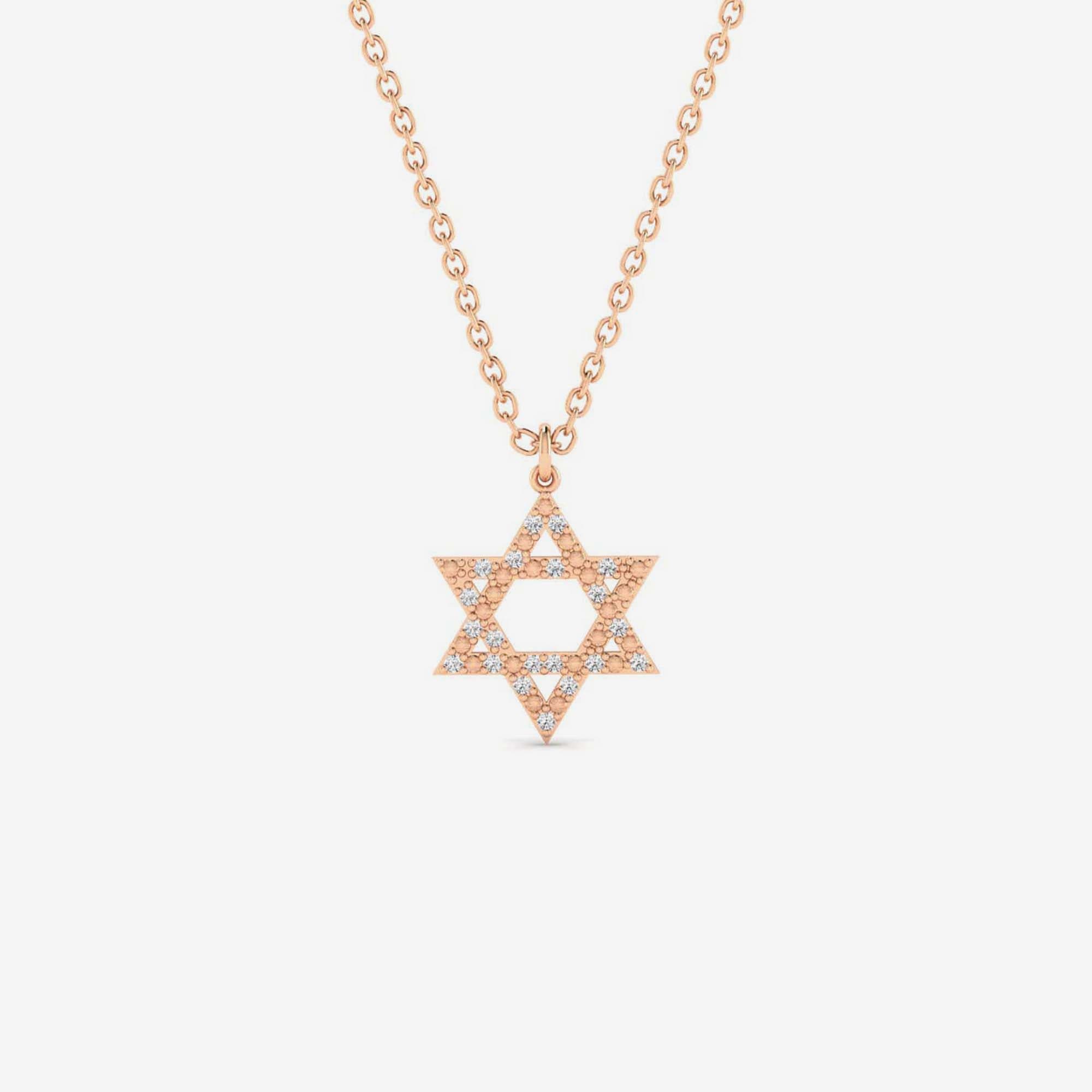 Diamond Star of David Pendant Necklace