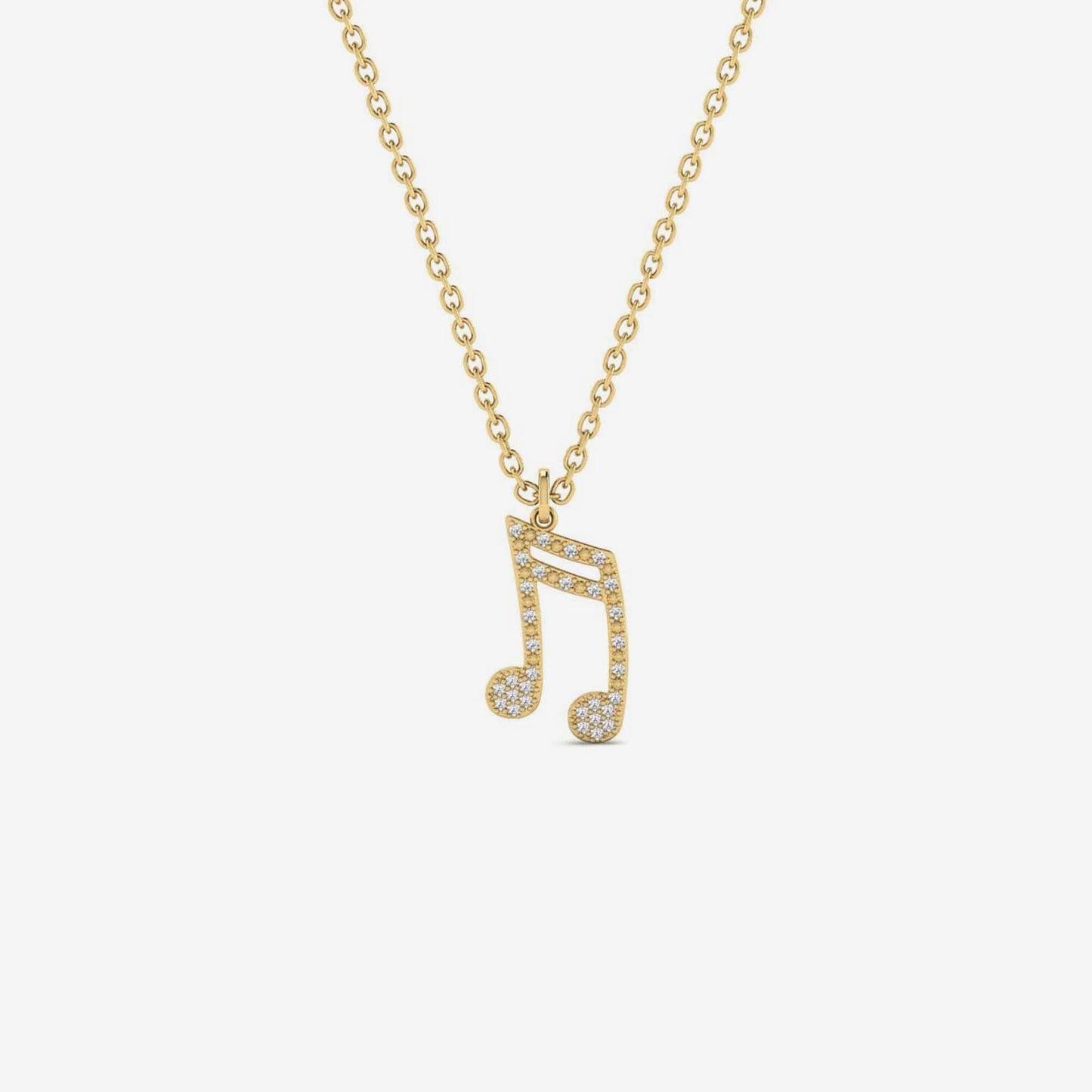 Collier note de musique en diamants en or 14 carats