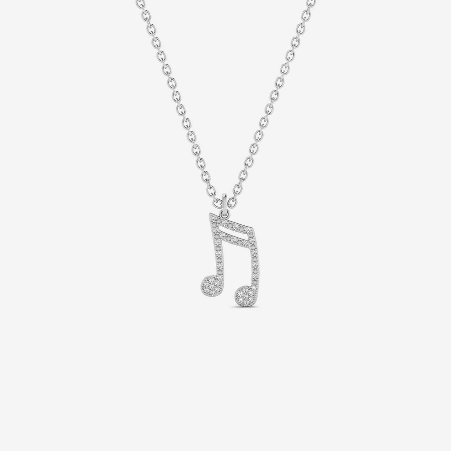 Collier note de musique en diamants en or 14 carats