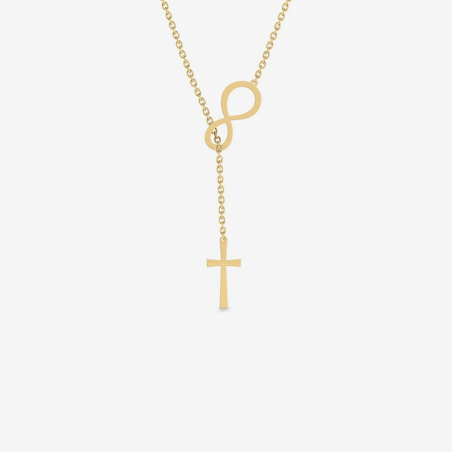 Infinity Cross Necklace in 14K Solid Gold