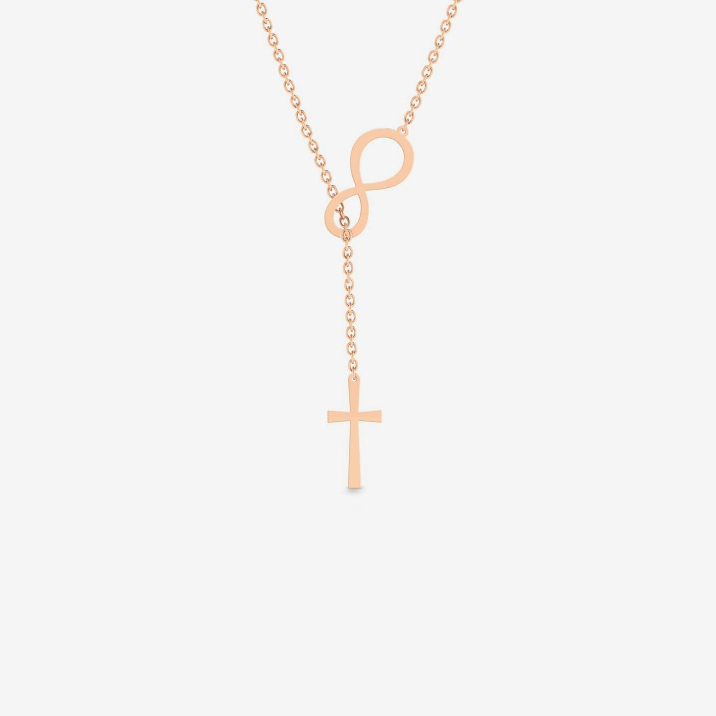 Infinity Cross Necklace in 14K Solid Gold