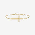 Diamond Pave Horizontal Cross Bracelet