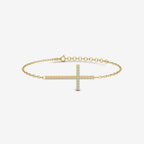 Diamond Pave Horizontal Cross Bracelet