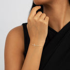 Diamond Pave Horizontal Cross Bracelet