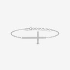 Diamond Pave Horizontal Cross Bracelet