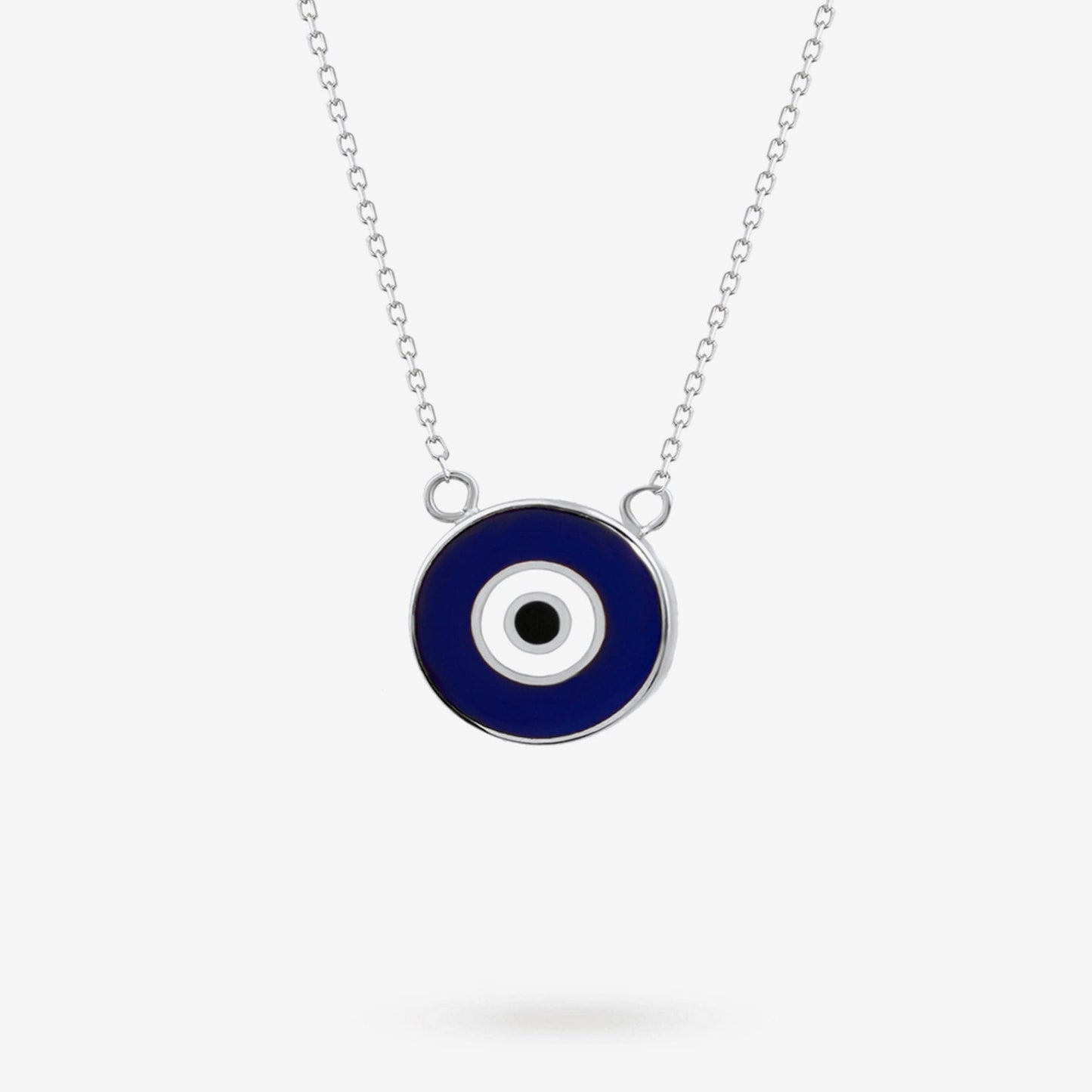 Dark Blue Evil Eye Pendant Necklace in 14K Solid Gold