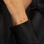 Double Strand Evil Eye Station Bracelet