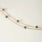 Double Strand Evil Eye Station Bracelet