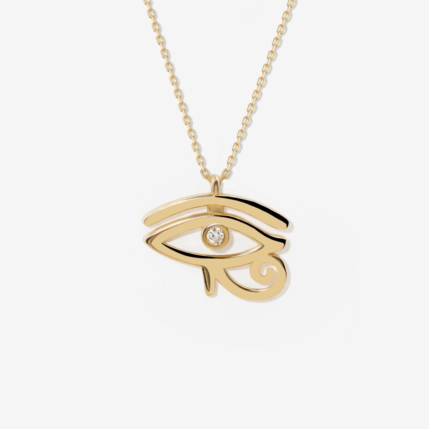 Collier œil d'Horus en or 14 carats avec CZ