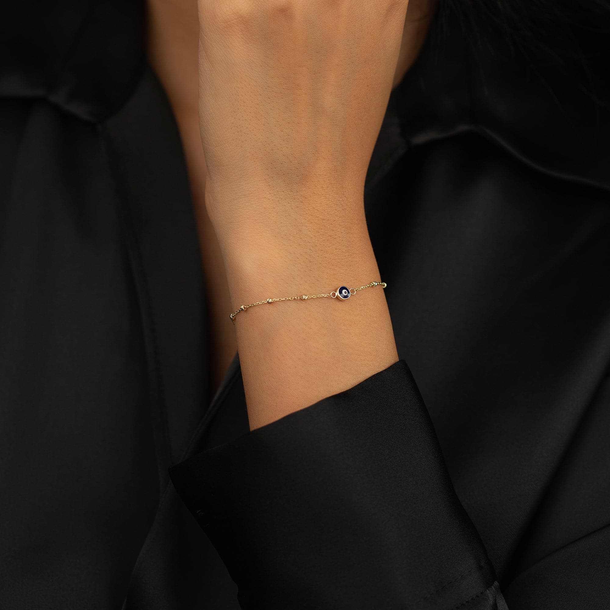 Bead Chain Evil Eye Bracelet