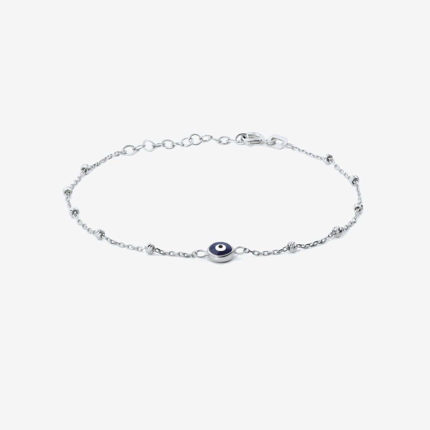 Bracelet Evil Eye en chaîne de perles en or 14 carats