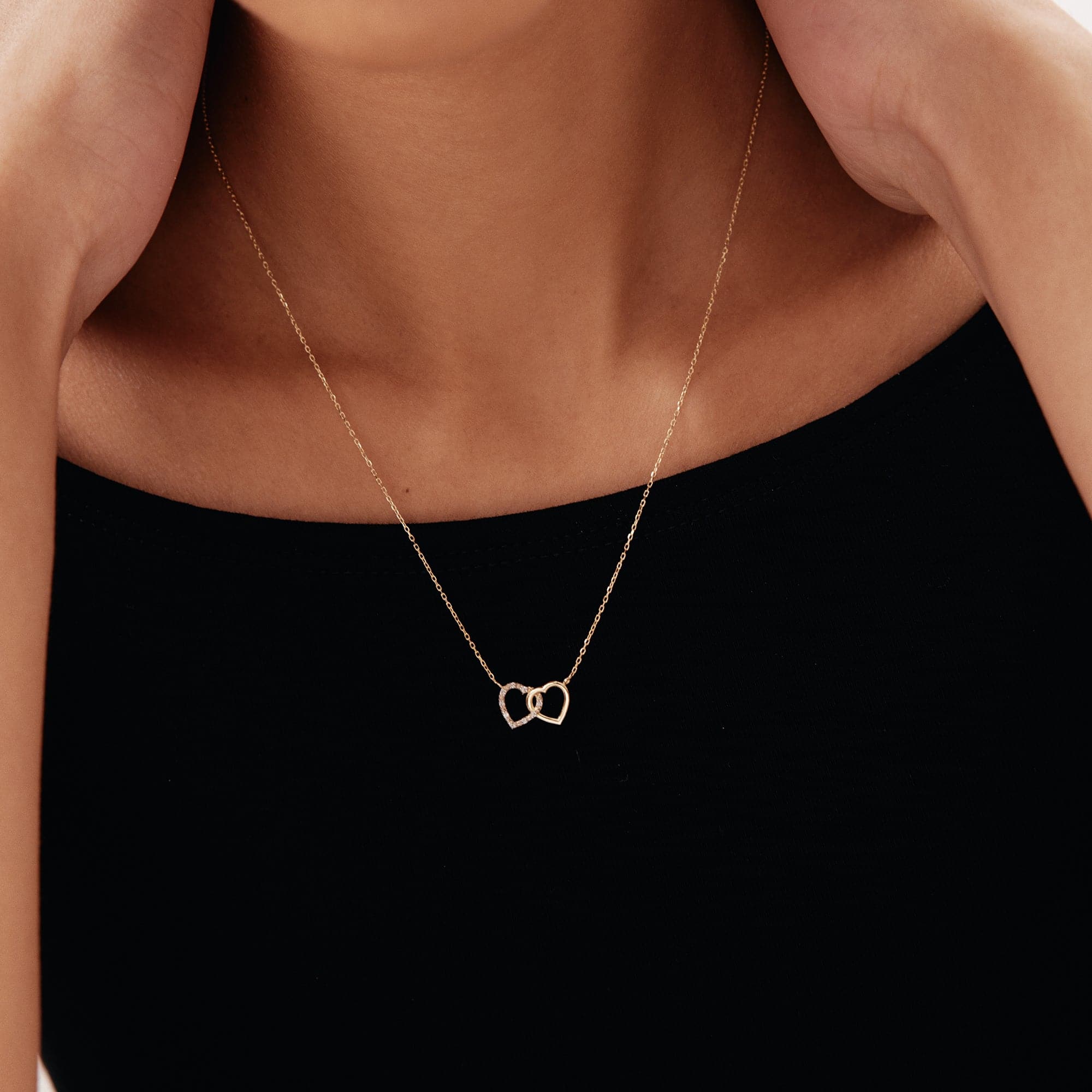 Diamond Double Hearts Necklace