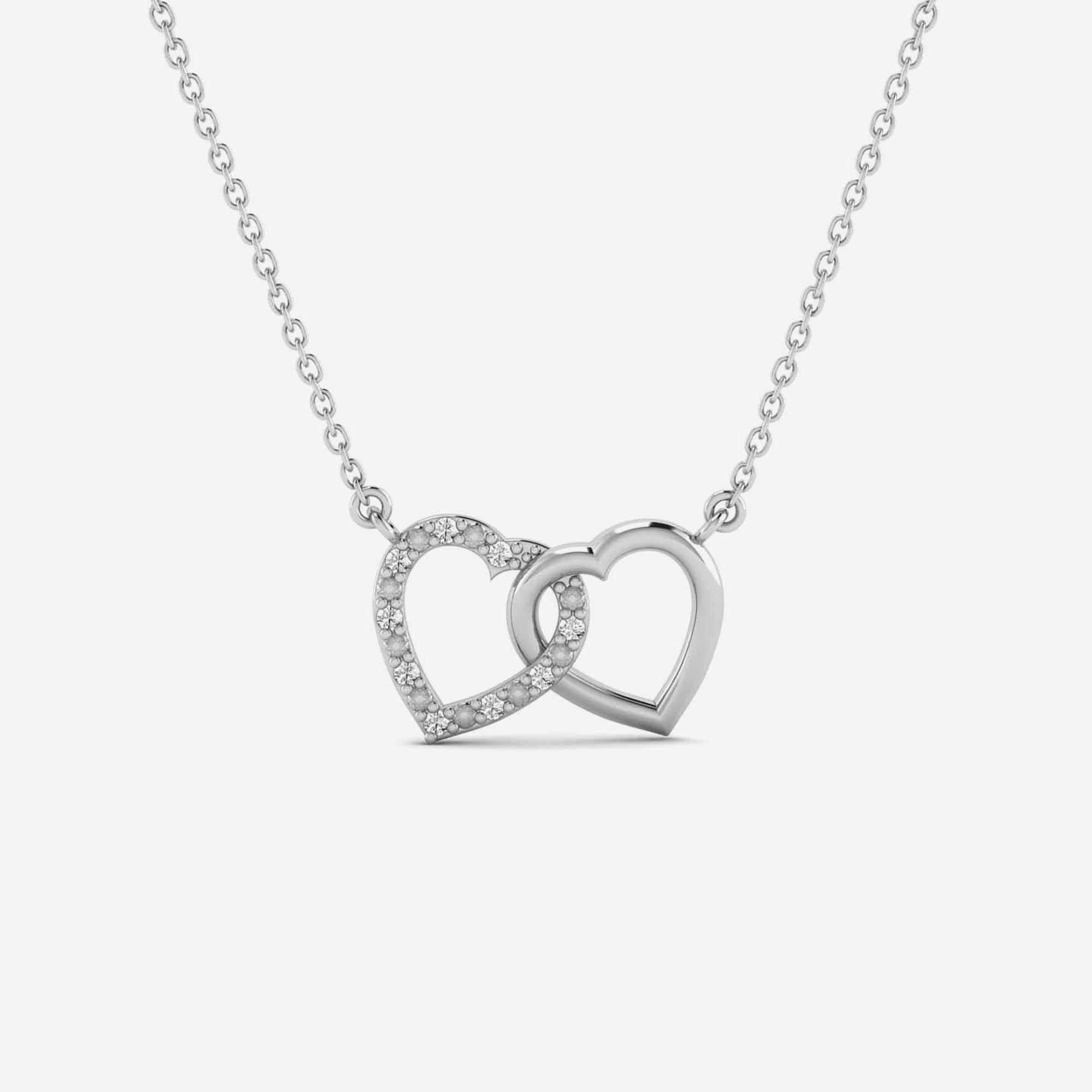 Diamond Double Hearts Necklace