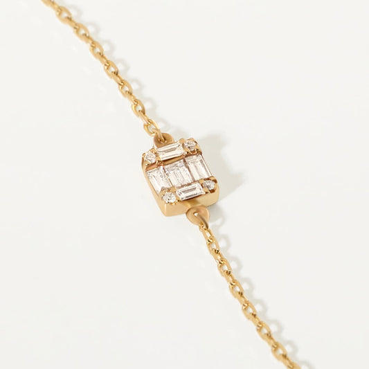 Diamond Baguette Bracelet in 14K Solid Gold