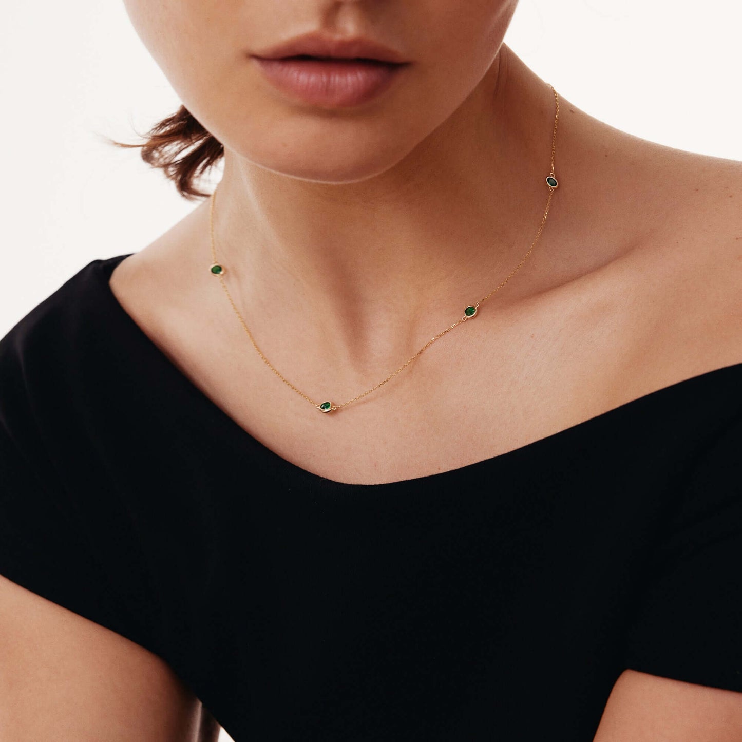 Emerald Station Necklace