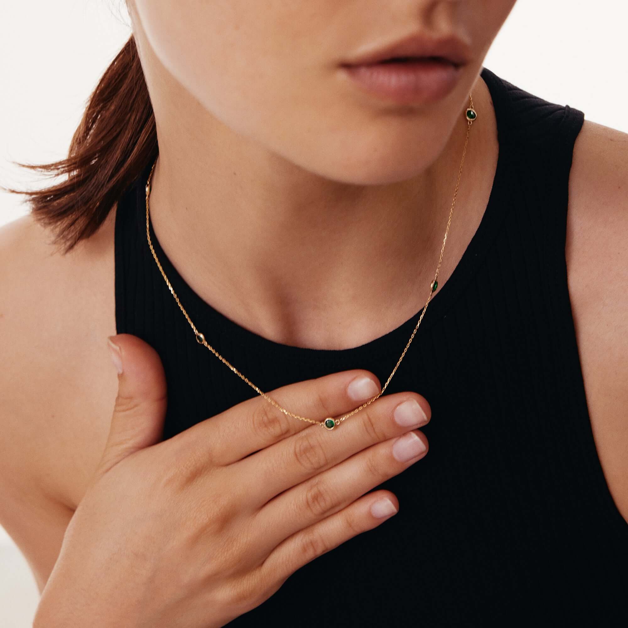 Emerald Station Necklace