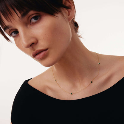 Emerald Station Necklace