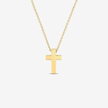 Tiny Cross Necklace in 14K Solid Gold