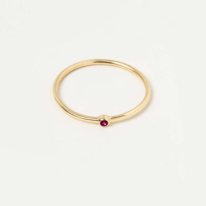 Birthstone Solitaire Stacking Ring in 14K Solid Gold