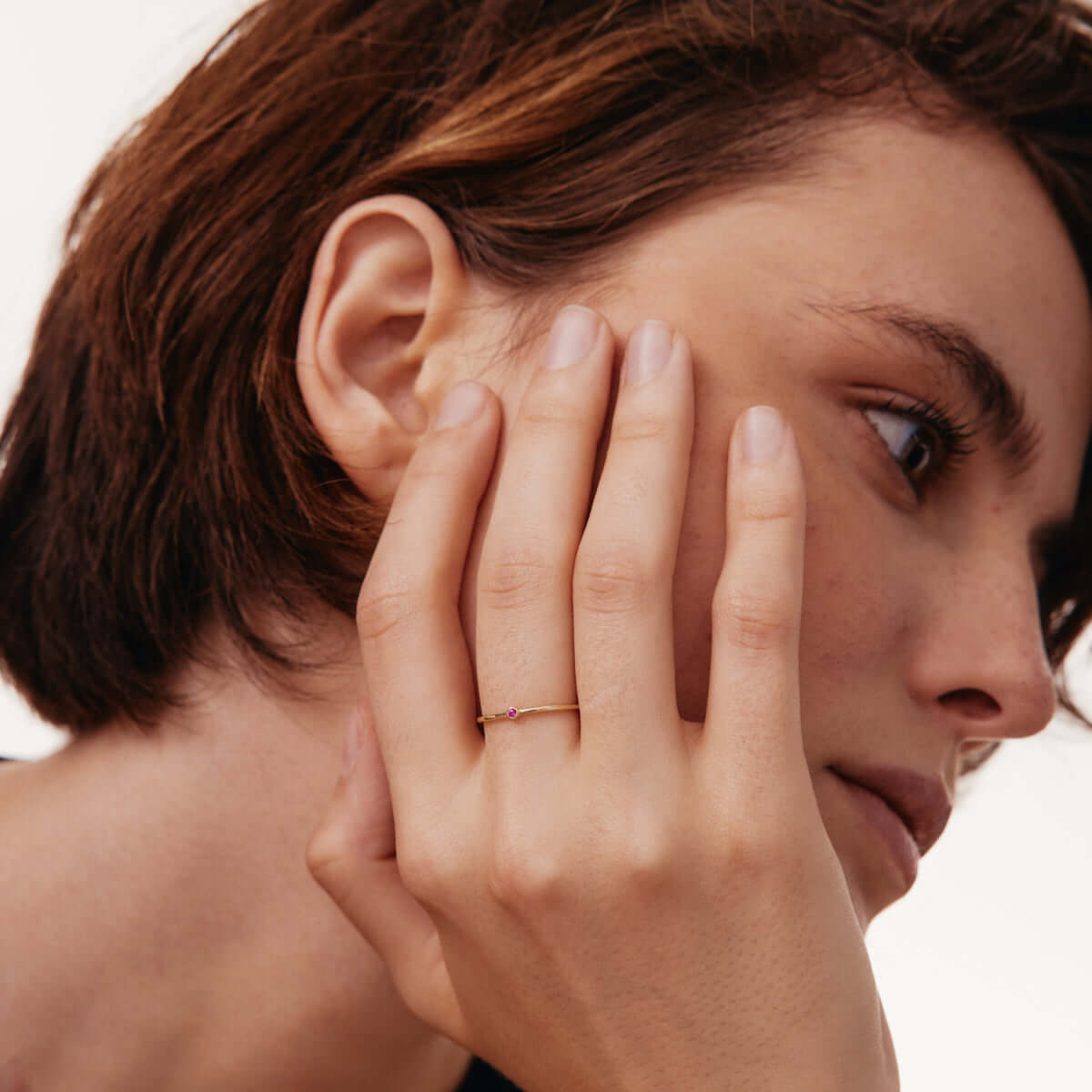 Birthstone Solitaire Stacking Ring