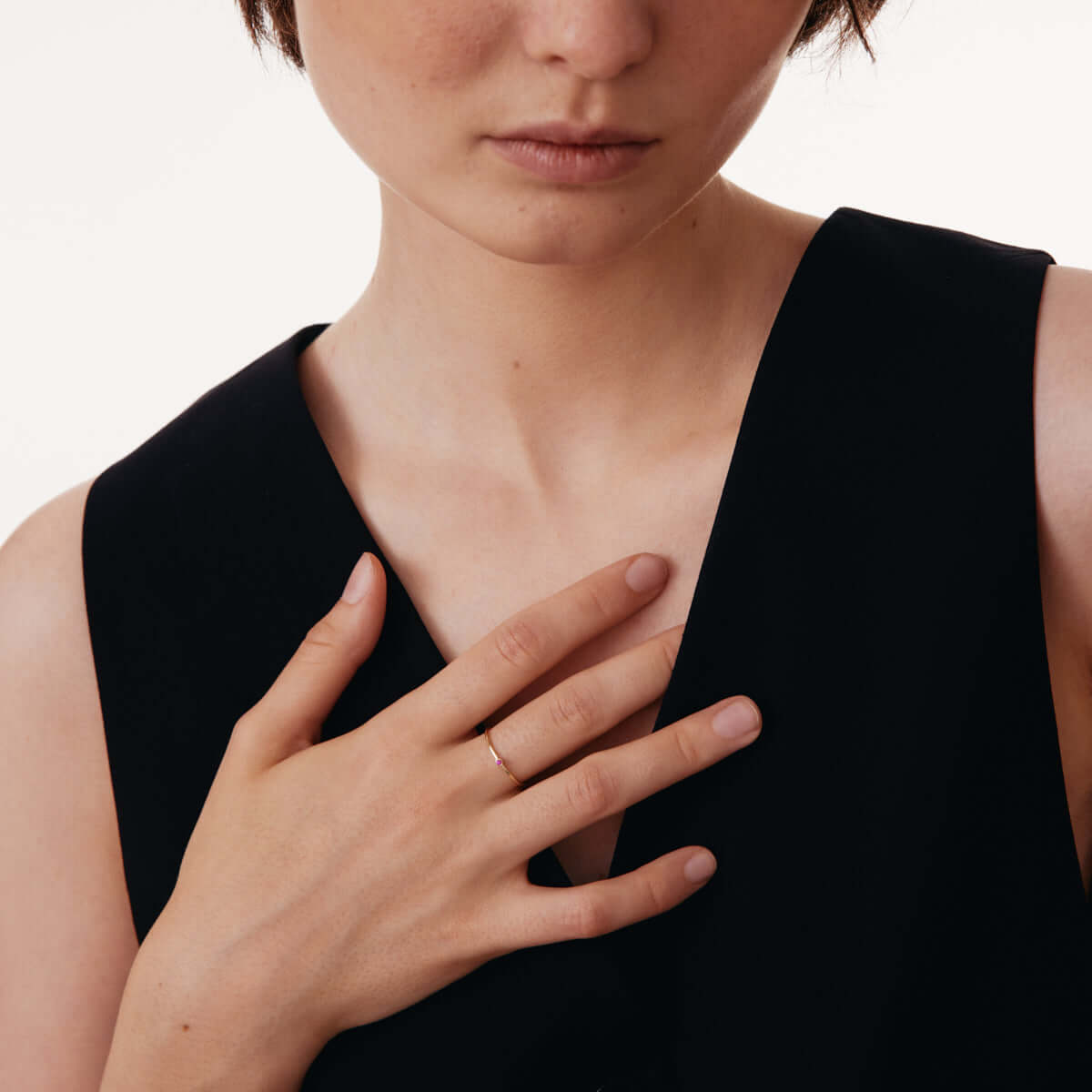 Birthstone Solitaire Stacking Ring