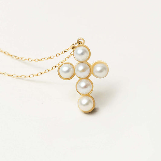 Pearl Cross Pendant Necklace