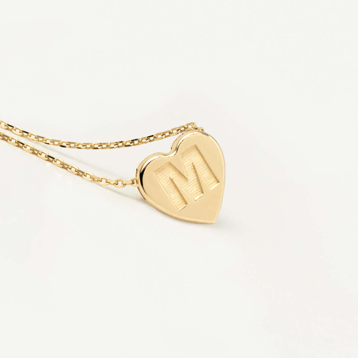 Heart Initial Necklace in 14K Solid Gold