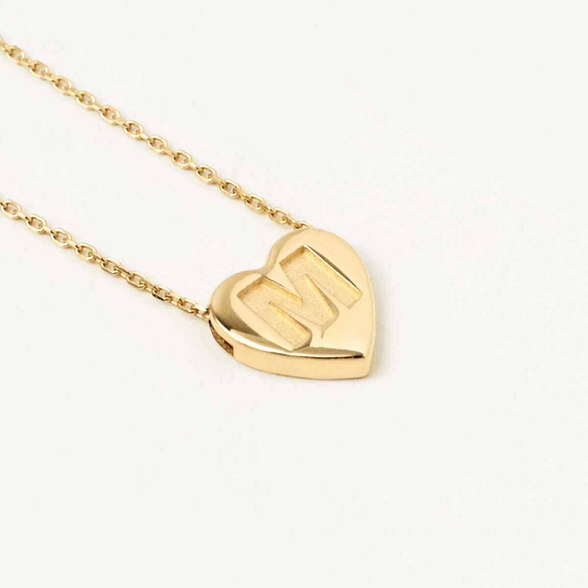 Heart Initial Necklace in 14K Solid Gold