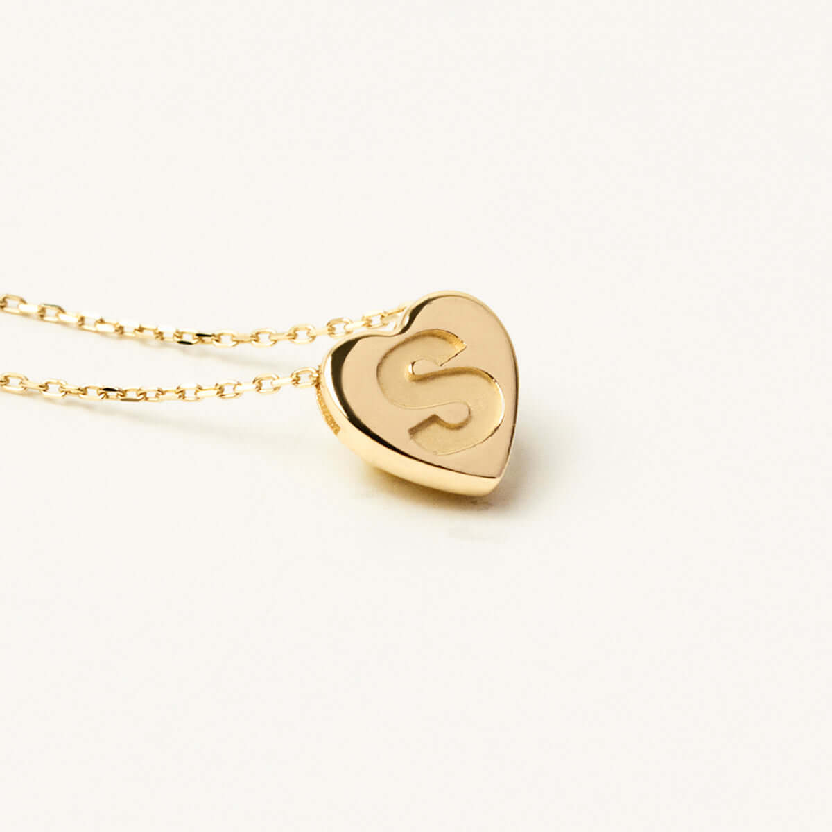 Heart Initial Necklace in 14K Solid Gold