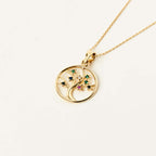 April Tree with Birthstones Necklace