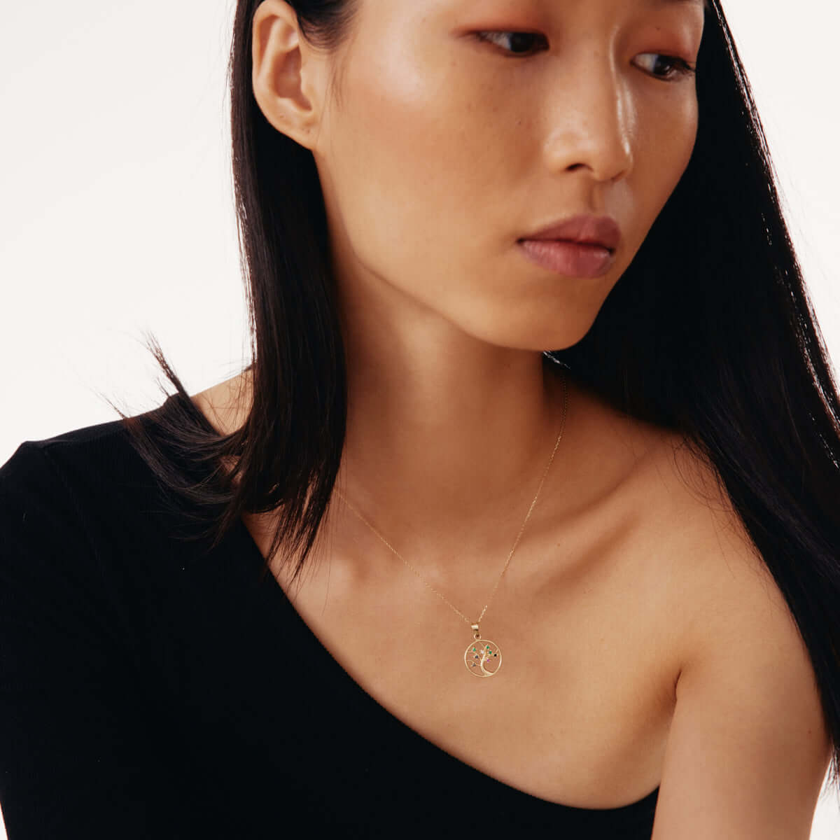 April Tree with Birthstones Necklace