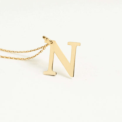 Personalized Initial Pendant Necklace in 14K Solid Gold