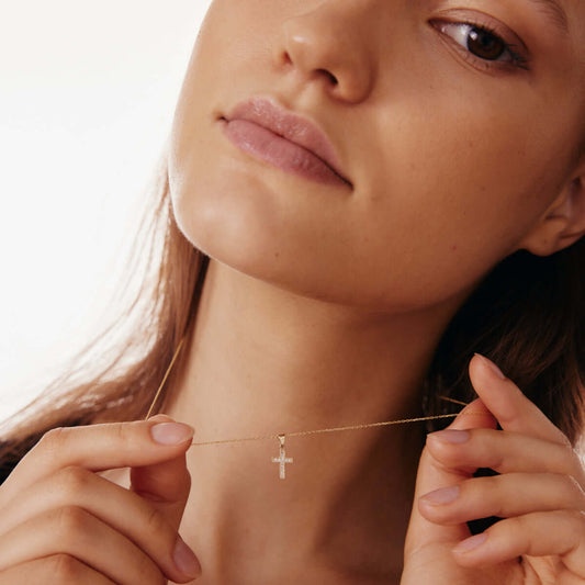 Pave Cross Pendant Necklace