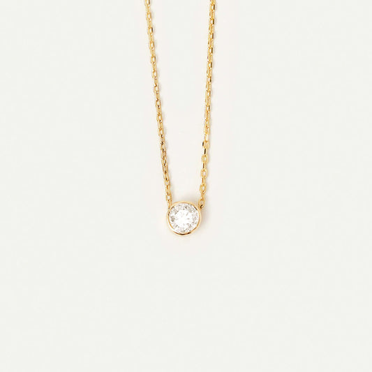 Birthstone Solitaire Floating Necklace in 14K Solid Gold