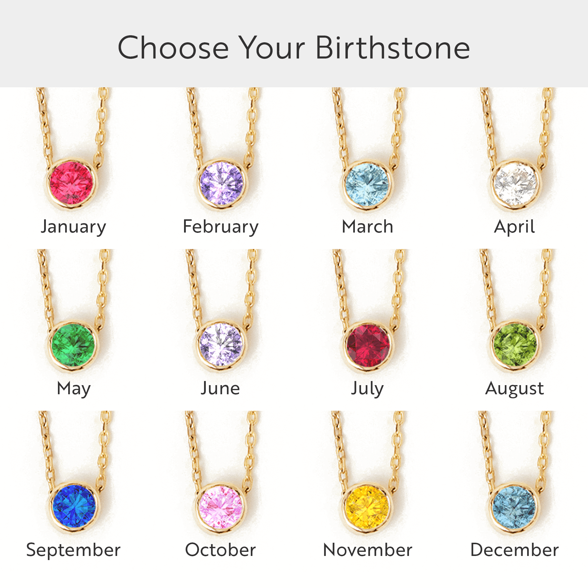 Birthstone Solitaire Floating Necklace