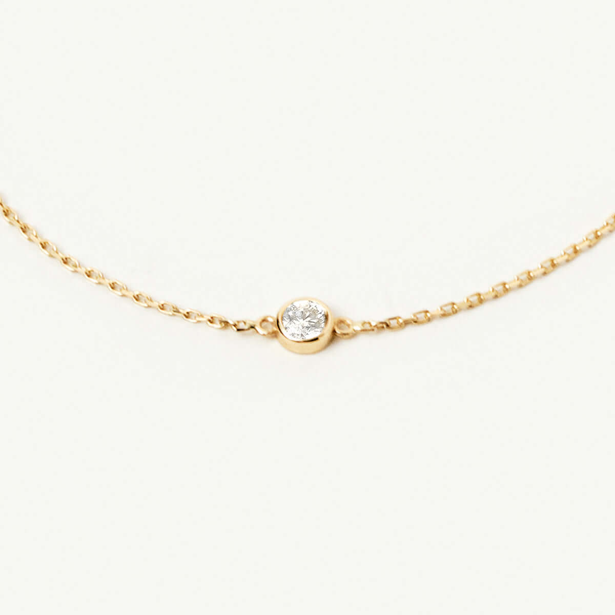 Solitaire Birthstone Bezel Bracelet in 14K Solid Gold